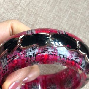 CHANEL Jewelry - Chanel tweed and chain bangle CHANEL Jewelry - Chanel tweed and chain bangle
